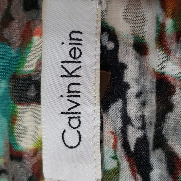 Calvin Klein. Open Front, Draped Front, Lightweight, Colorful Kimino. EUC - Picture 10 of 11